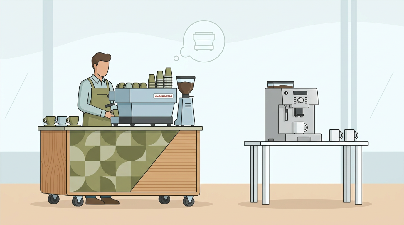 Uitstraling van een mobiele koffiebar en eigen branding